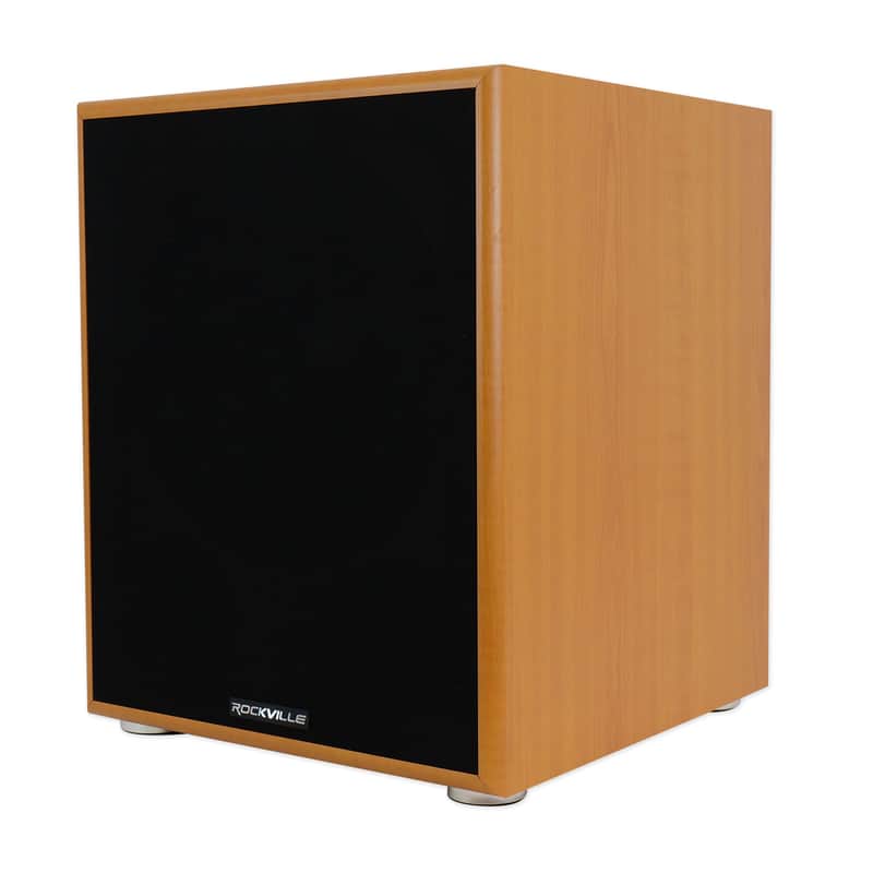 Rockville Rock Shaker 12" Inch Wood 800w Powered Home Theater Subwoofer Sub image 1