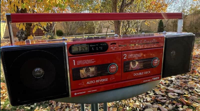 HITACHI TRK-W203 Rare Vintage Cassette Deck Boombox Japan Retro Warranty image 1