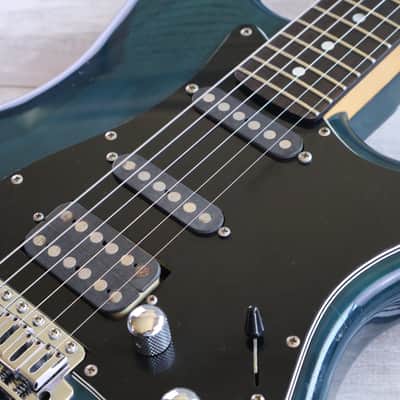 1989 Schecter Japan "East Series" HSS Stratocaster (Transparent Turquoise) image 5