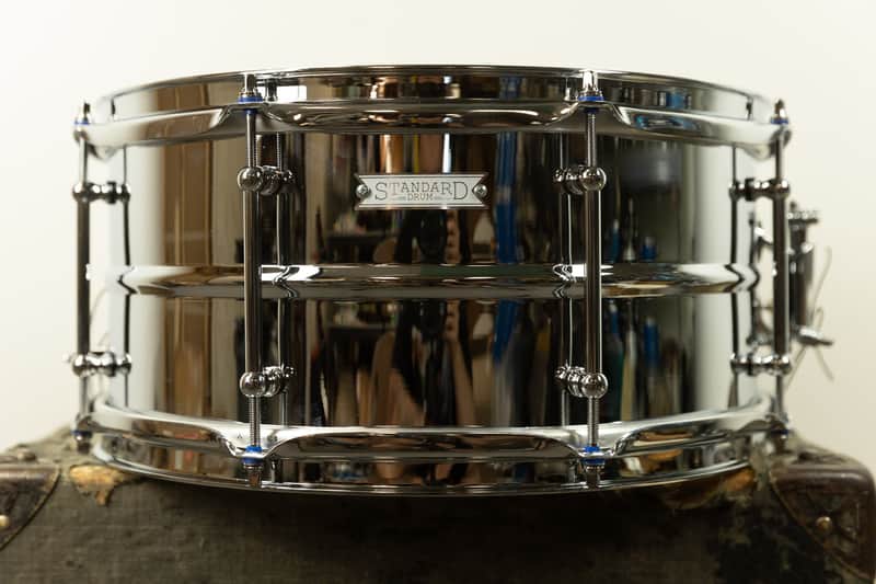 Standard Drum Co. 6.5x14 Regular Bead Chrome Over Brass Snare Drum image 1
