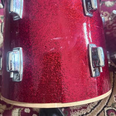 Ludwig Late 80's Early 90's - Red Sparkle USA 11x12 & 12x13 image 4