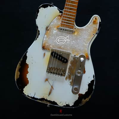 Fender Telecaster American Deluxe 60th Anniversary Series White over Sunburst Aged Heavy Relic Rare image 11