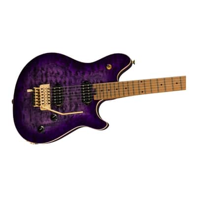 EVH Wolfgang Special QM 6-String Electric Guitar with Basswood Body, 22-Jumbo Frets, Baked Maple Fingerboard and Gold Hardware Finish (Right-Handed, Purple Burst) image 3
