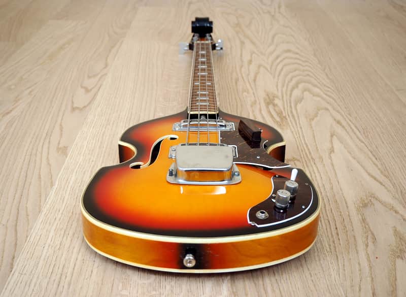 1960s Teisco Violin Bass Vintage w/ Scroll Headstock Japan, FB-2