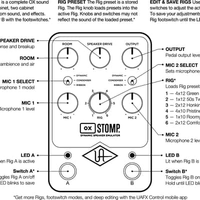 Universal Audio UAFX OX Stomp Dynamic Speaker Emulator Pedal, Demo Video! image 3