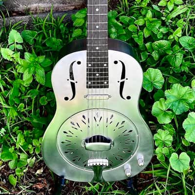 2023 National Resophonic Raw Steel, 12 fret w/Lollar Tele-Pickup. Previously artist owned. image 9