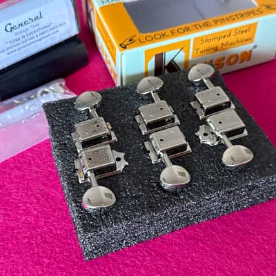 Kluson Vintage Guitar tuners double  line for Fender ®️ Guitars / Left handed moldel - Nickel - Nickel image 1