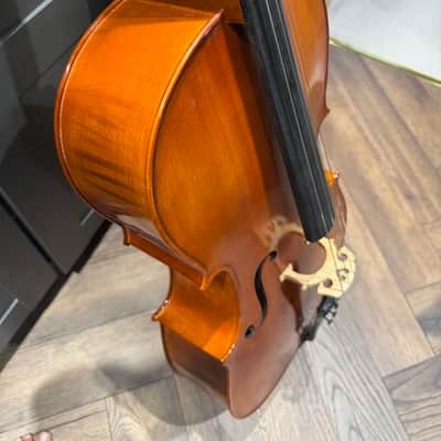 Hidersine Vivente 3/4 Cello - Amber / Antique Varnish with bow and case image 4