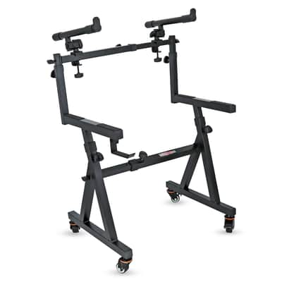 5 CORE Keyboard Stand 2 Tier Z Style Adjustable Electric Piano Riser Foldable & Sturdy Lift Holder With Secure Strap Mount For 54 88 Key Instruments W image 1