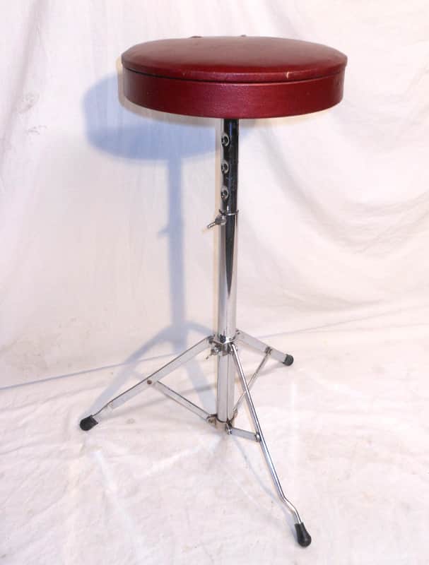Vintage 1967 Ludwig Timpani Drum Throne w/ Rare Burgundy Seat Top image 1