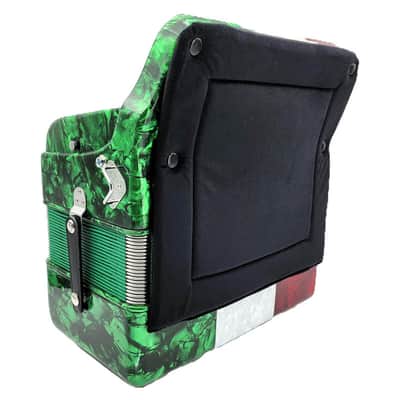 Rossetti 3412-FBE-RWG 3 Row, 3-Switch, 34 Treble, 12 Bass Diatonic Button Accordion in Red/White/Green - F, B, E Tuning image 4