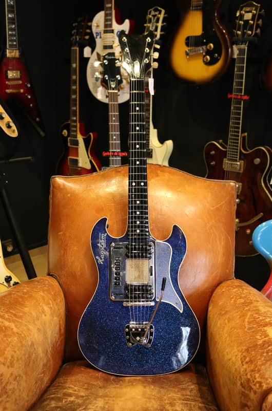 Hagstrom Deluxe A Batman 1960's Sparkle Blue image 1