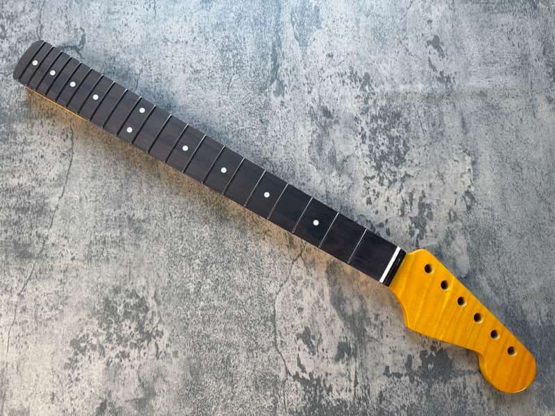 BMC Guitar Neck Strat® Stratocaster® 21 Fret Amber Flame Maple With Rosewood Fingerboard Rounded Fret Ends 9.5 Radius  SFMRA21 #5 image 1
