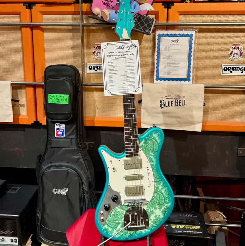 Oopeg Guitars Japan Supreme Colection Trailbreaker Mark I Lefty "Old Garage Stock"  NAMM Show 2026  Green Paisley image 1