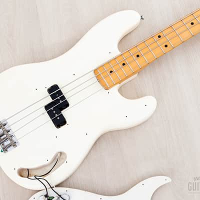 1982 Fender JV Precision Bass ‘57 Vintage Reissue PB57-70 Olympic White Ash Body, Japan MIJ Fujigen image 23