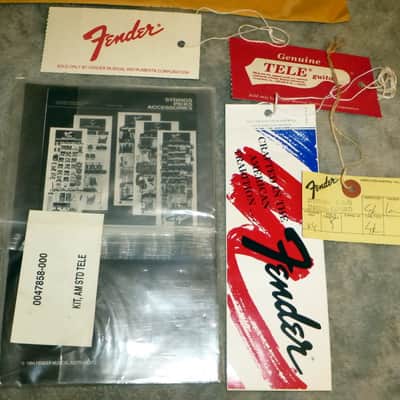 Fender Telecaster 1990s Case Candy Packet Tele Build Sheet Tag, Owner's Manual, Adjustment Tools, Parts Booklet, Specs Booklet, Made in USA Tag Inspection Tag Complete image 2