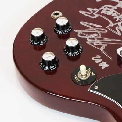 1999 Gibson SG Standard Vintage Reissue Cherry Red Electric Guitar Guns N’ Roses Signed by Slash Signature with Caricature Drawing & Brown TKL Hard Case image 10