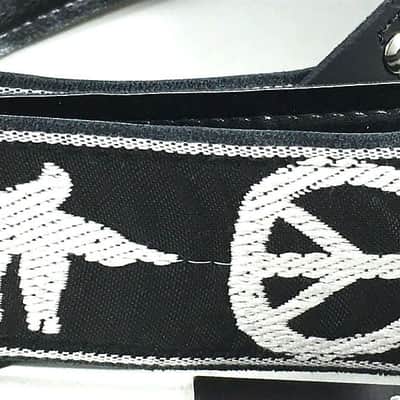 Ace Guitar Strap  Vintage Style  Peace Doves Design  Black and White image 2