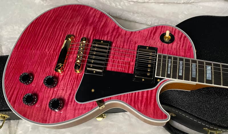 NEW! Gibson Dealer Select Custom Shop Les Paul Custom AAA Figured Top - Transparent Pink - Authorized Dealer - WOW! 8.8 lbs - G06328 image 1