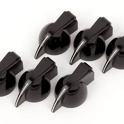 (6) Genuine Fender Pure Vintage BLACK Chicken Head Amplifier/Amp Knobs image 1