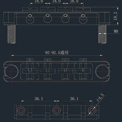4 String Stainless Steel Bass Tune O Matic Bridge and Tailpiece image 5