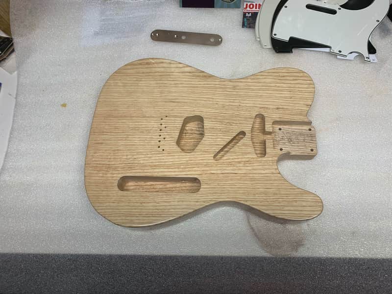 AS NEW: Guitar Mill Ash Telecaster Body Nitro Finish Natural Clear Nitrocellulose Lacquer Tele image 1