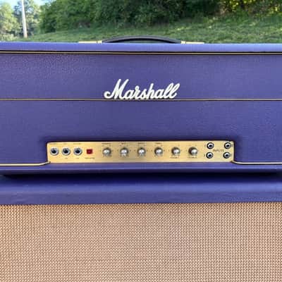 Marshall Super Bass 100 Full Stack 1970 Un-Modified- Royal Purple Tolex Cane Front image 15
