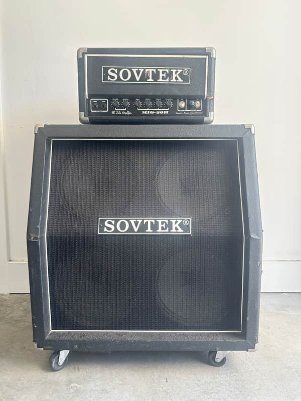 Vintage 1990s Sovtek MIG-50H Tube Head with Matching Sovtek 4x10 Cabinet - Black image 1