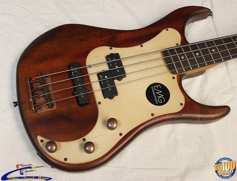 Axl Badwater APJ-820 Bass Guitar, Antique Brown, EMG Pickups