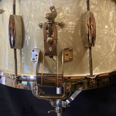 Slingerland - 8x14" Radio King 1940s-50s, 3 Ply, Deep Concert / Dance Model Snare Drum - Marine Pearl/Nickel STUNNING!! image 11