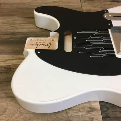 FRANCHIN Mars guitar body White Black Ink Handmade Indie Drawing Relic Aged Alder T-Style Made in Italy - Stock piece #11751221 image 10