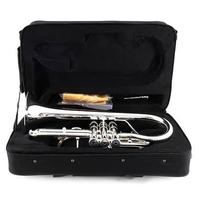 Levante LV-CR5201 Monel Brass Body Material Bb Cornet w/Soft Case Straps & Mouthpiece Silver Plated image 5