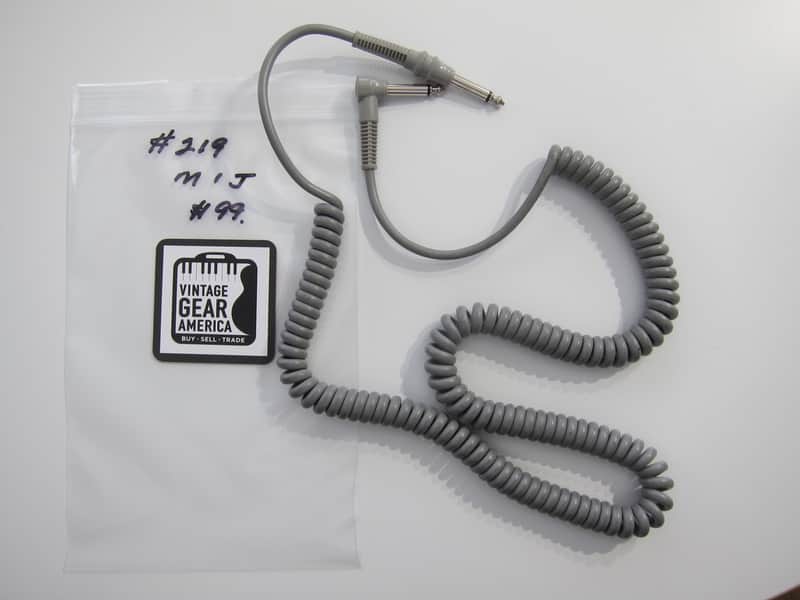 Teisco Del Rey Curly or Coil Cord Guitar Cable MIJ Authentic Vintage Accessory Case Candy Circa-1960s-1970s-Grey image 1