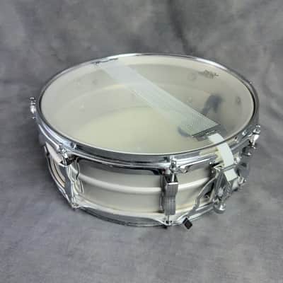 1970s Ludwig Acrolite 14x5 Aluminum Snare Drum with Hard Case - Blue & Olive Badge image 10