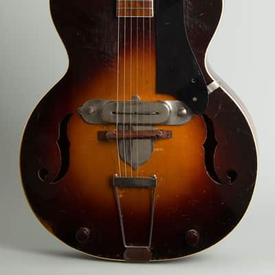 Dobro  Electric Spanish Arch Top Hollow Body Electric Guitar (1936), ser. #122, original black hard shell case. image 3