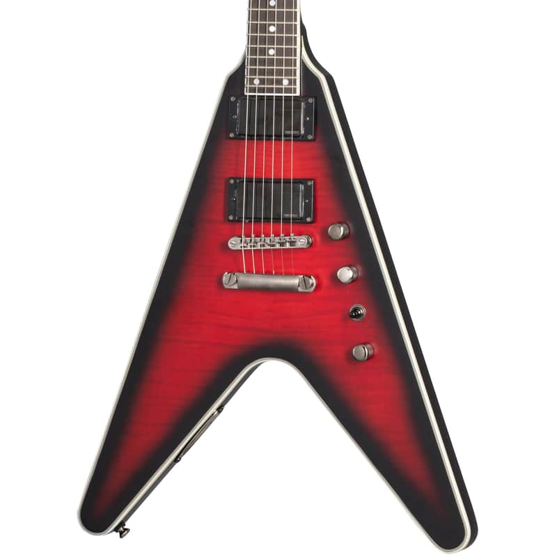 Epiphone Dave Mustaine Signature Flying V Prophecy Guitar w/ Fishman Fluence Pickups - Aged Dark Red Burst image 1
