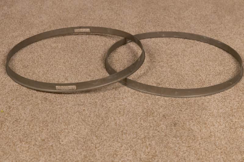 Vintage 14" Nickel Single Flange Snare Drum Hoops (Pair) image 1