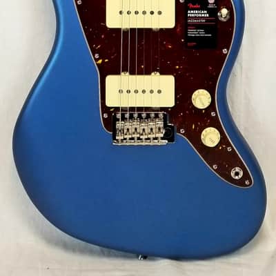 Mint Fender American Performer Jazzmaster Electric Guitar Rosewood Fingerboard, Satin Lake Placid Blue W/ Bag image 6