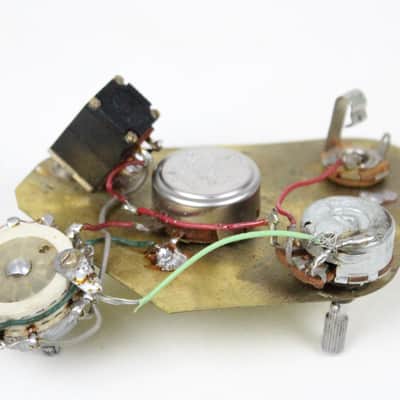 1973 Vintage Gibson L6-S Control Plate Assembly (Original Rotary Switch, Allen-Bradley Pot &Resistor, Pot, Jack, Plate) 1970s Early Norlin Era image 3