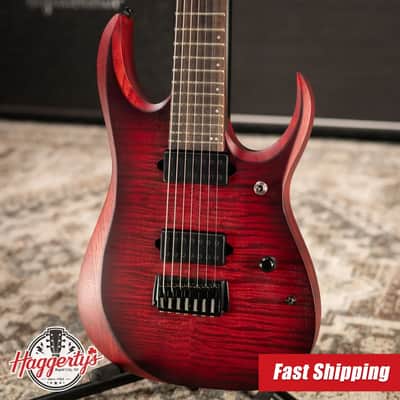 Ibanez RGD721FAWUF Standard 7-String Electric Guitar - Stained Wine Red Burst Flat
