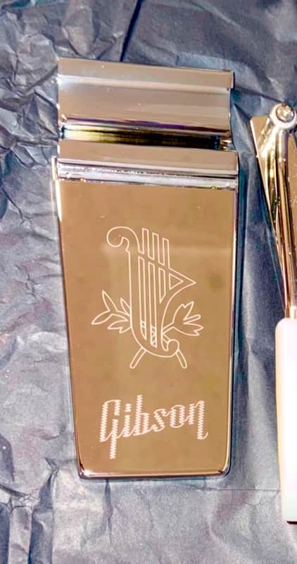 Engraved Long GOLD WD Maestro Vibrola fits Gibson SG, Firebird, ES Guitars. Vibrato Lyre Tailpiece Tremolo image 1