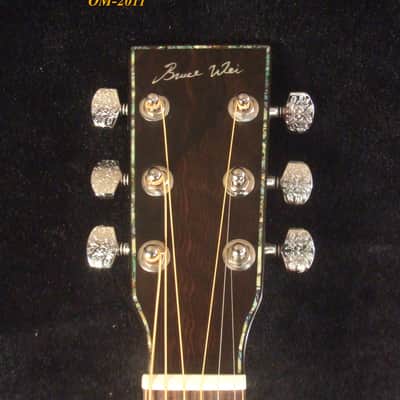 Handmade OM Cutaway Acoustic Guitar, Solid Indian Rosewood, Mop Inlay, Soft-Bag, Bruce Wei (2011) image 8