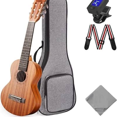 Guitalele Acoustic 28 inch Professional 6 Strings Guitar Ukulele Small Travel Classical Guitarlele Kit for Beginners Pack Bundle Gig bag, Tuner, Strap, Strings Set image 1