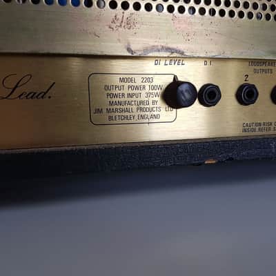 Marshall JCM 800 Lead Series Model 2203 100-Watt Master Volume Head 1984 Black image 13
