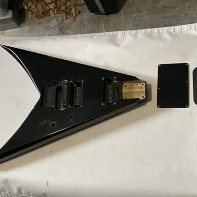 1990's MIJ Jackson Professional King V Black Guitar Body Floyd Tremolo Ready image 2