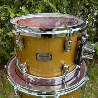 Yamaha Absolute Hybrid Maple Tom Pack 10 12 16 // Floor Tom Drum Set Gold Champagne Sparkle image 8