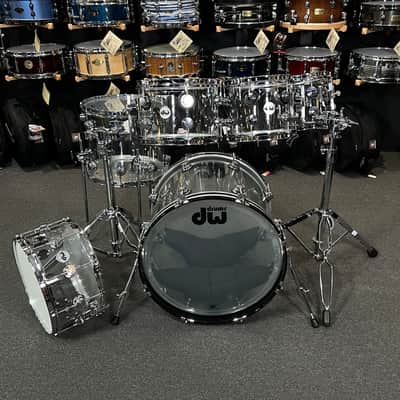 Chad Smith's DW Collector's Acrylic 8/10/12/14/20" Drum Set Kit with Matching 14" Snare image 1