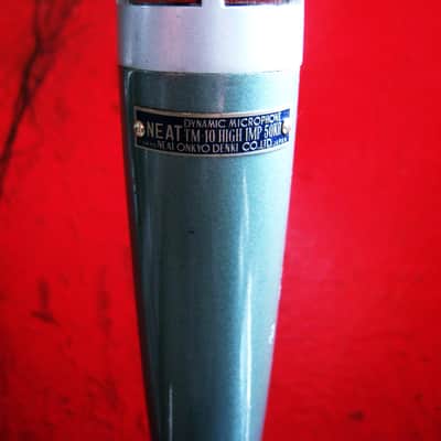 Vintage RARE 1960's NEAT TM-10 dynamic omni-directional microphone High Z w cable & stand Lafayette Calrad Aiwa image 3