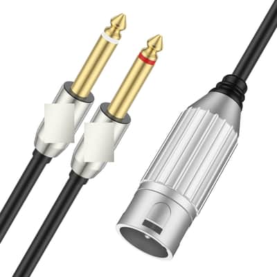 Dual 1/4" to XLR, XLR Male to Dual 6.35mm TS Mono Plug Microphone Cables, Gold-Plated Connector Stereo Microphone Audio Converter Cables and 1/4 Y Splitter Cable, 3.3 ft image 1
