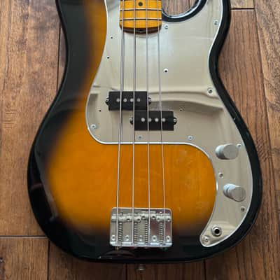1999 Fender PB-62 Precision Electric Bass 1962 Reissue Sunburst Mirror Guard MIJ Japan image 6